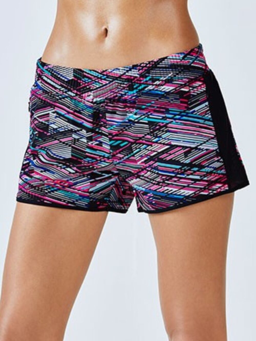 FABLETICS Fallon Shorts - Built-In Liner & Zip Pockets - Digital Print - M